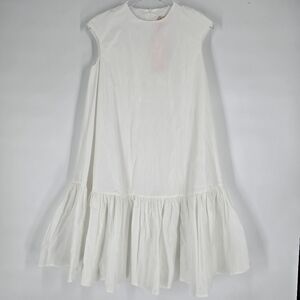 Mummymoon Girls White Taffeta Sleeveless Dress Size 14 NEW